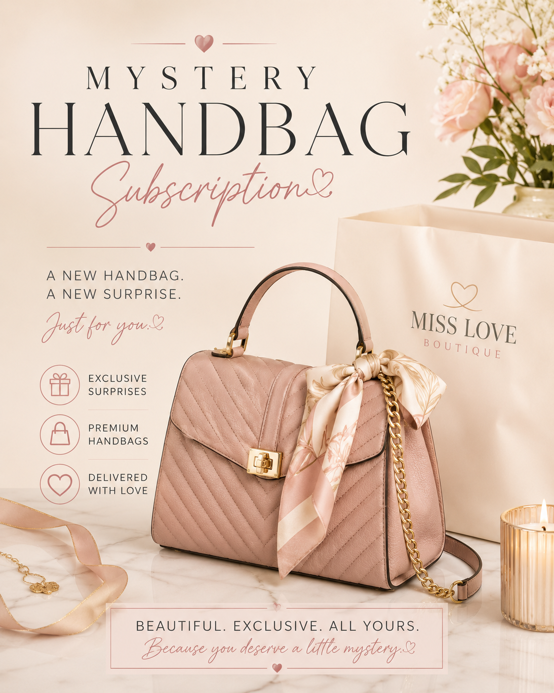Mystery Handbag or Tote                  Now available by Subscription   ✨Mailed  out on the 5th of every month