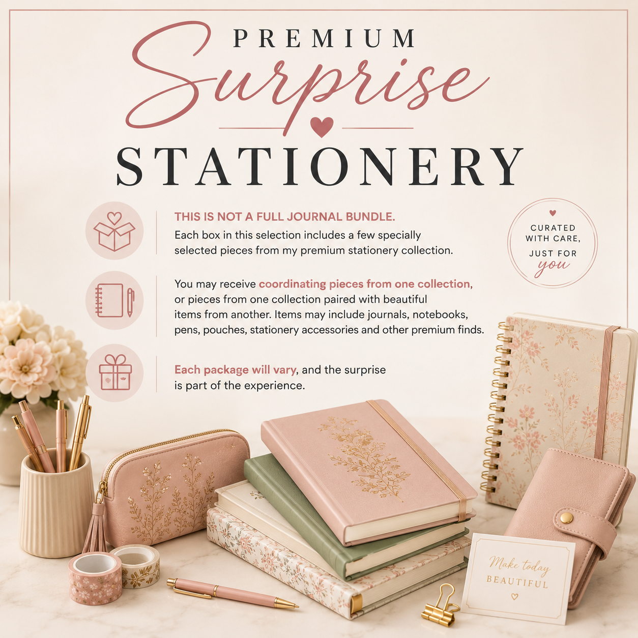 Premium Mystery Stationary .            ✨Please note , the price may change depending on what I choose to pack for a given launch