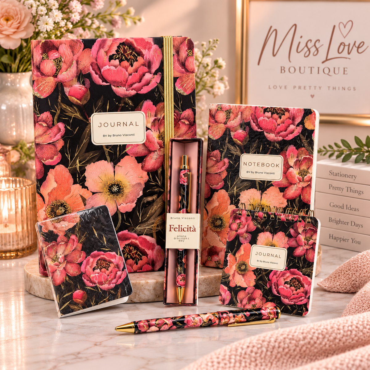 Pink Blossoms - Visconti                           6 Piece Set