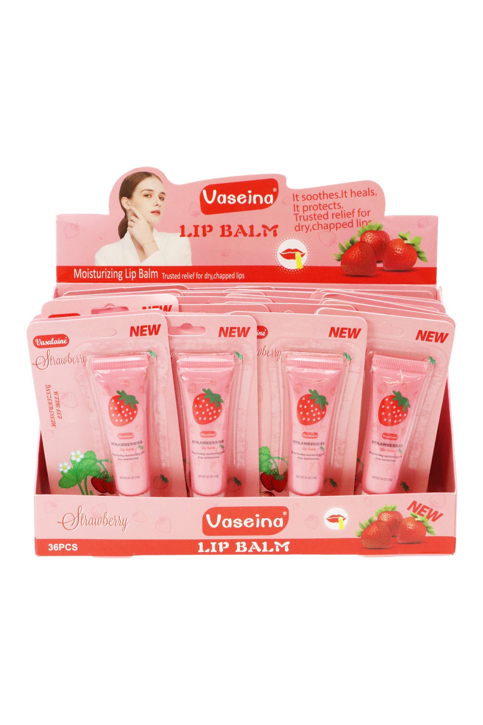 Strawberry Scented Gel Lip Balm Squeeze Tube -