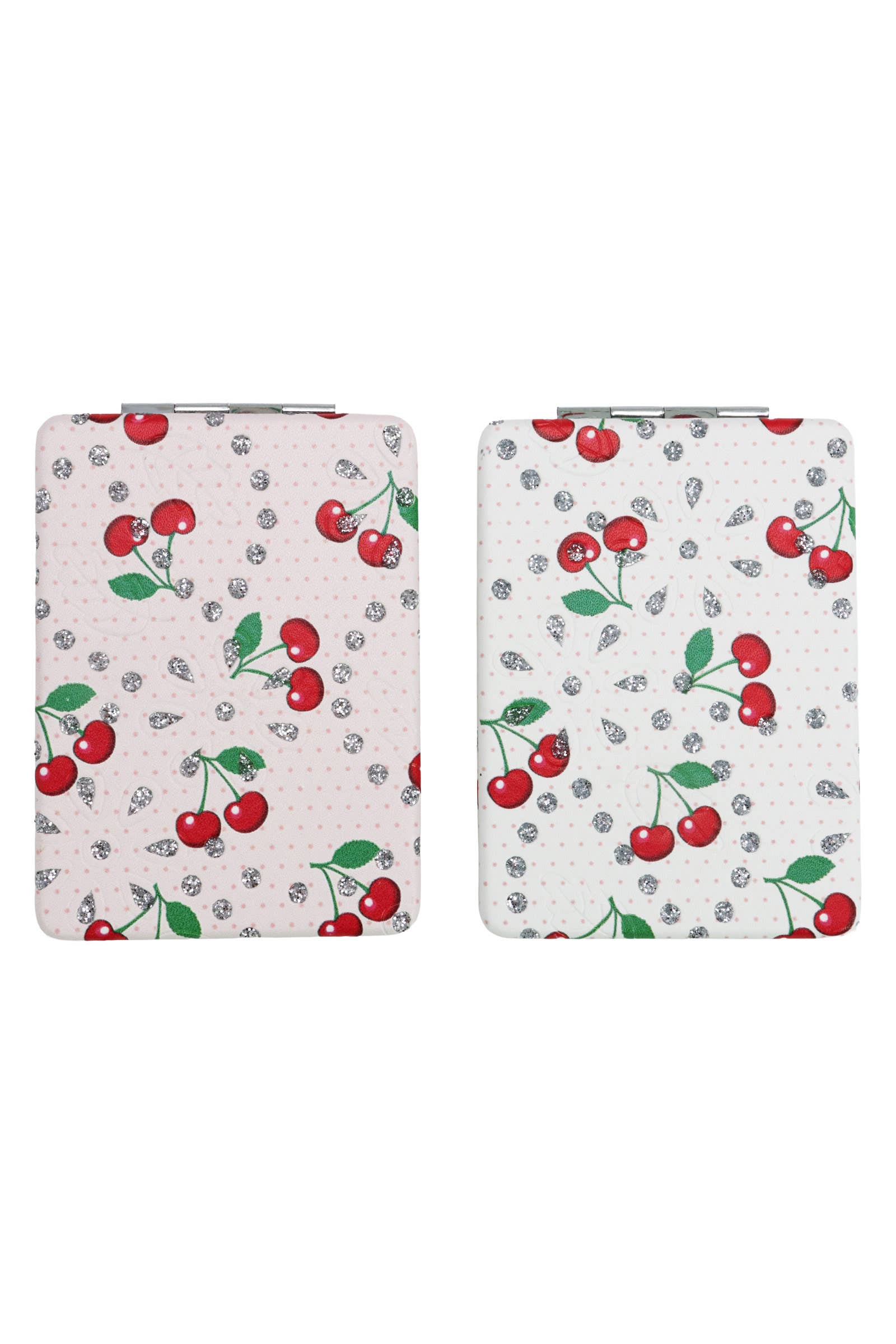 Cherry All-over Glitter Compact Mirror