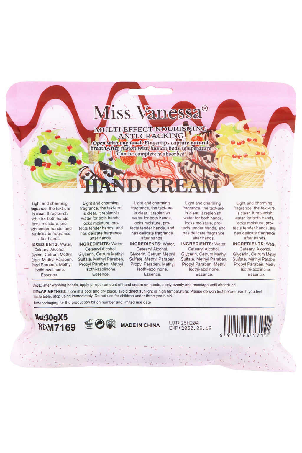 Ice Cream Squeeze-out Hand Cream - Set Of 5