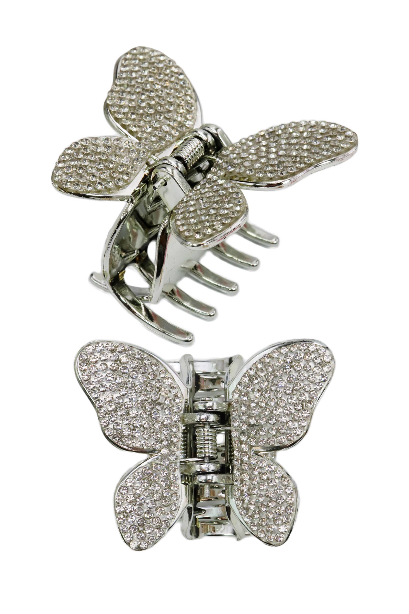 Butterfly Rhinestone Metallic Gloss Hair Claw