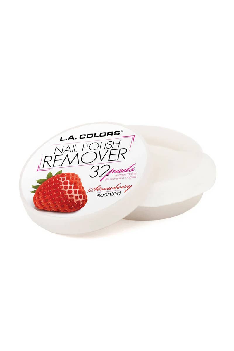 LA Colors CNR962 Strawberry Nail Polish Remover 32 Pads -