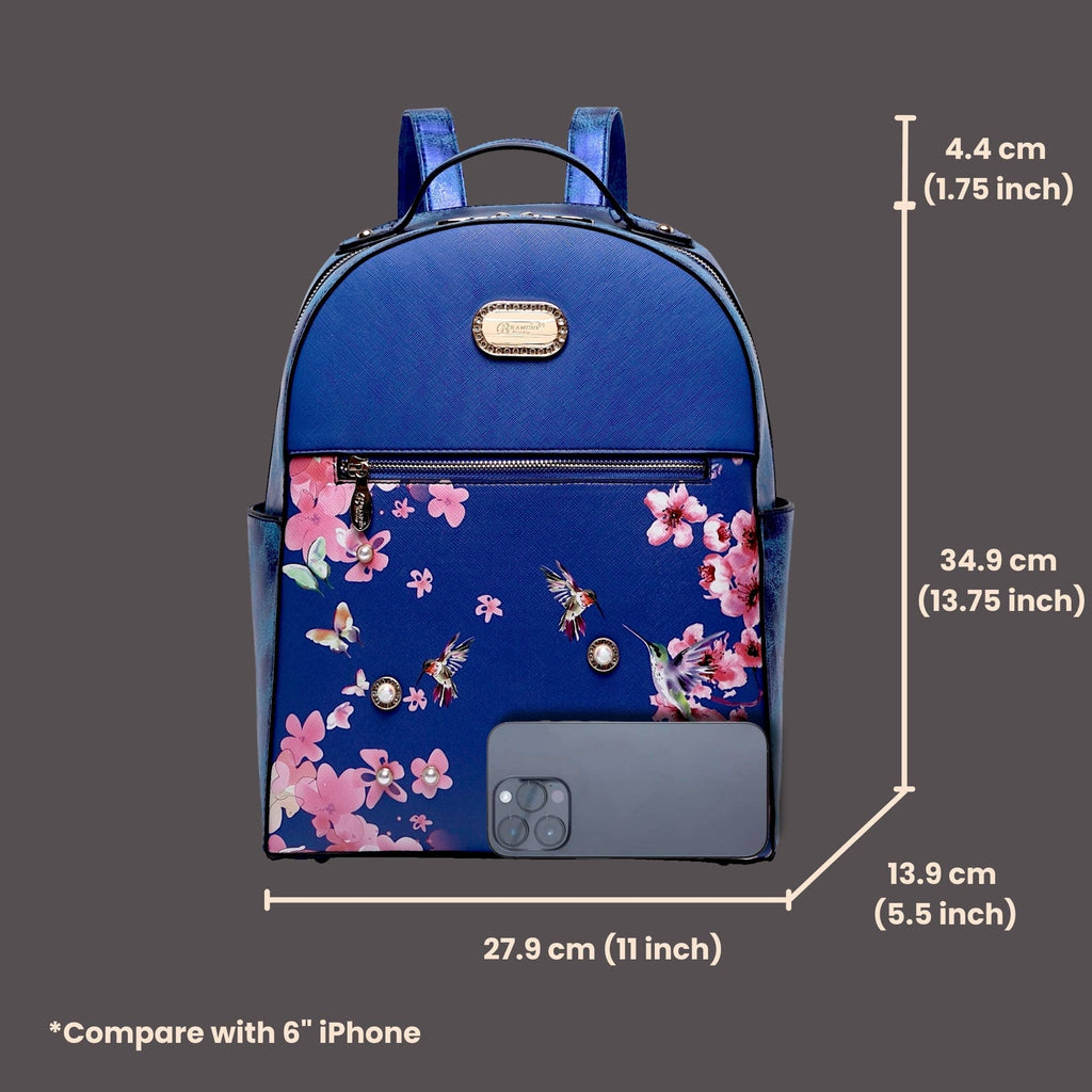 Brangio Italy Vintage Floral & Hummingbird Backpack
