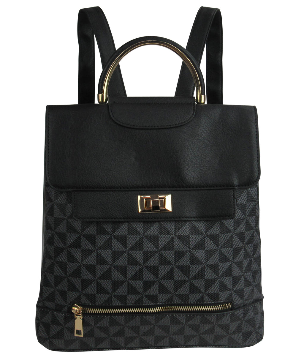 Trendy Leather Backpack with Easy-Access Front Pocket