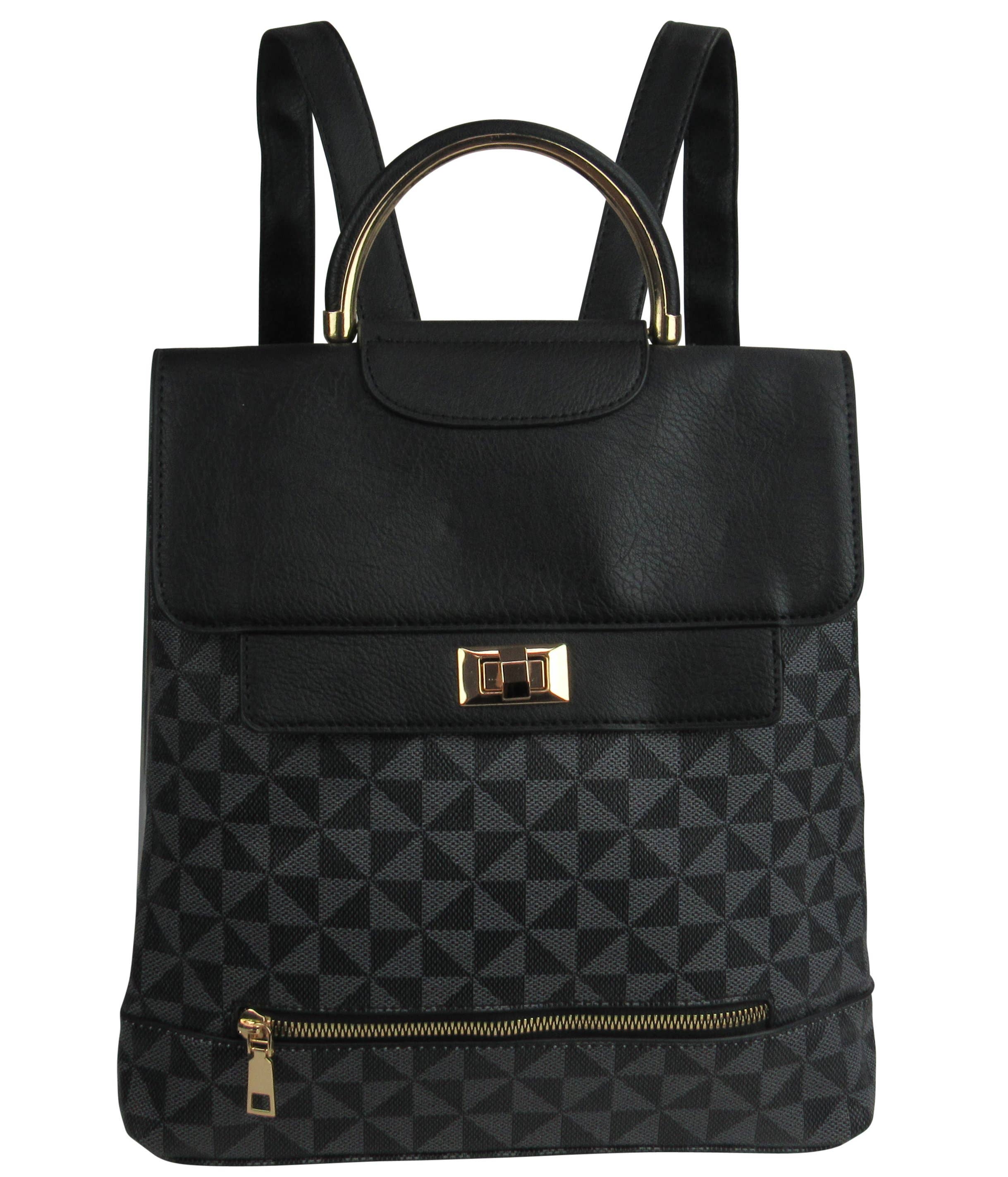 Trendy Leather Backpack with Easy-Access Front Pocket