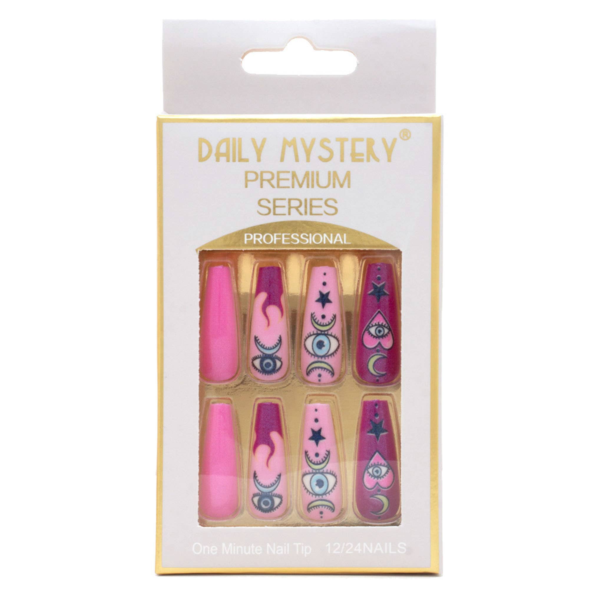 EYE HEART PATTERN NAIL TIPS