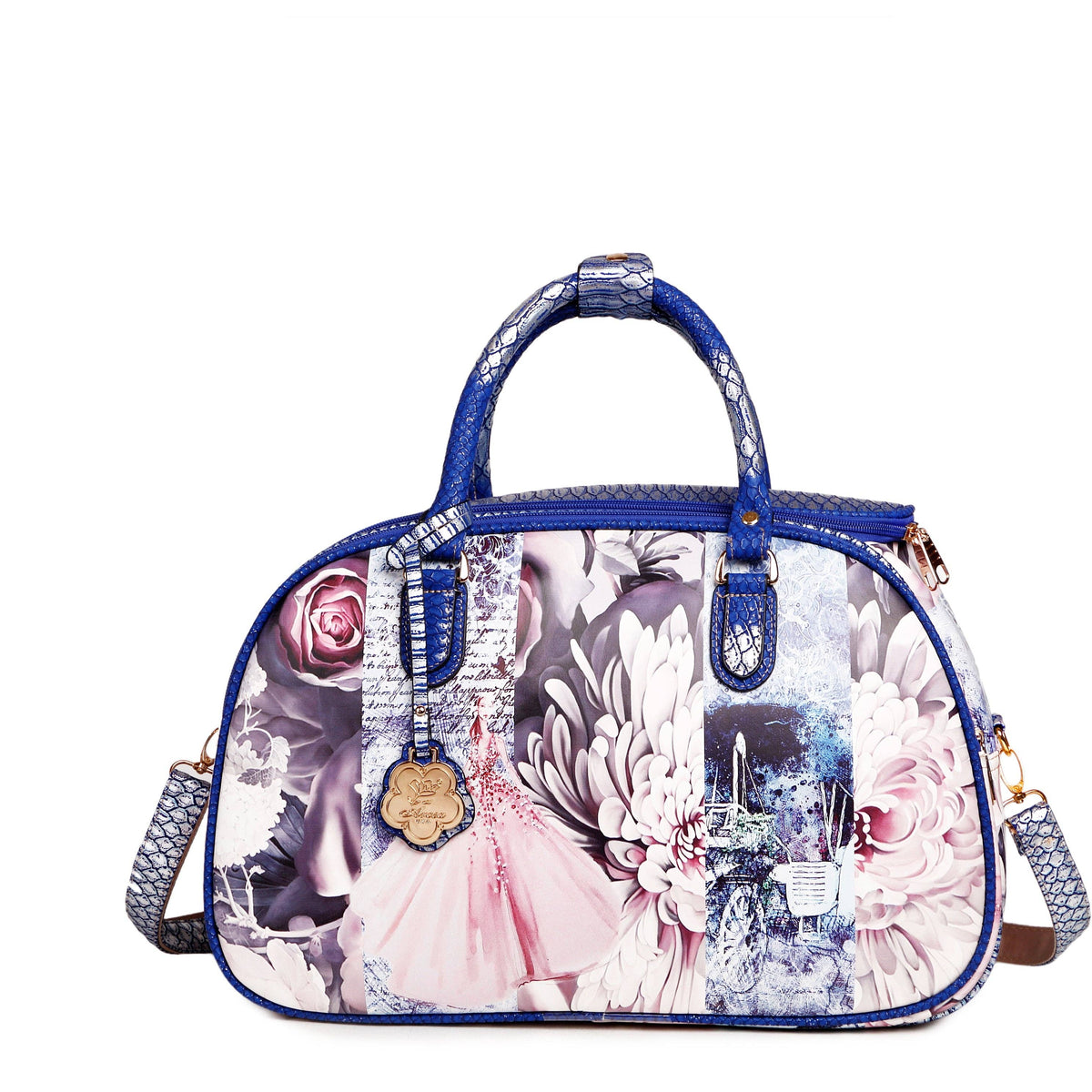 Arosa Elegant Floral Voyage wheeled Duffle  Bag Set[2pcs]