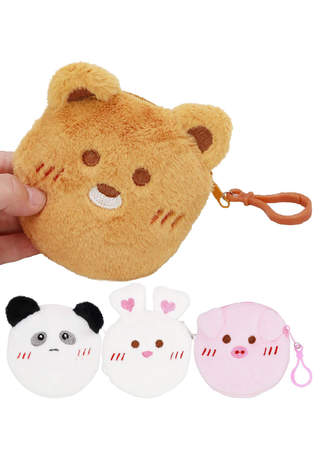 Cute Animals Fuzzy Plushie Coin Purse Bag