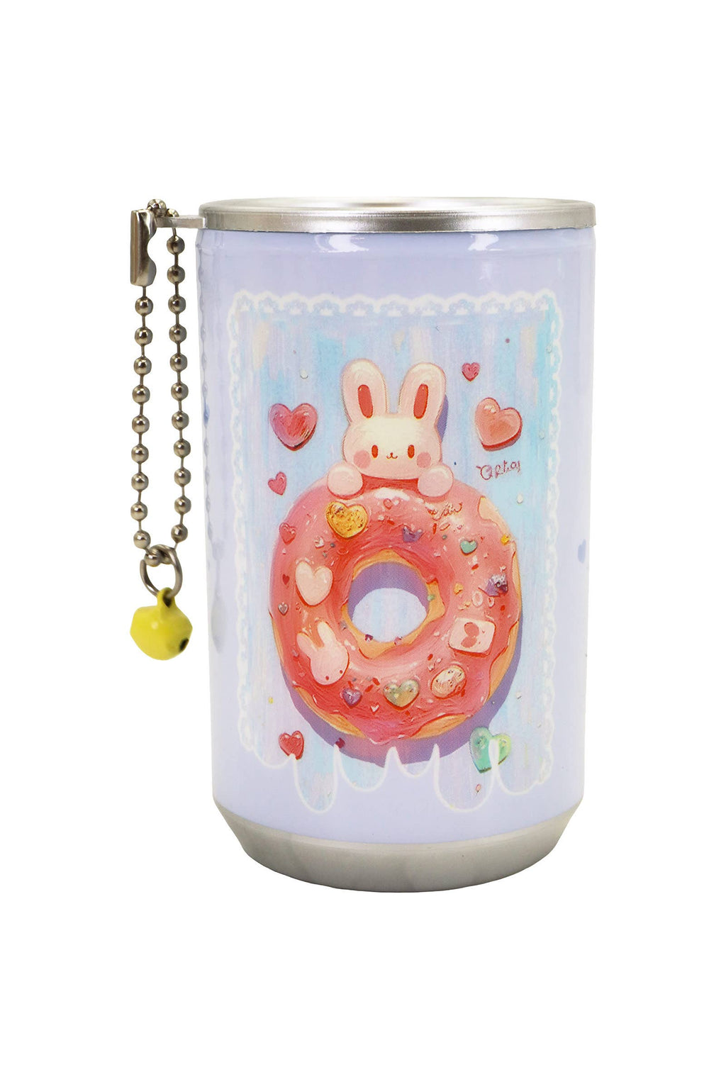 Bunny Rabbit Desserts Soda Pop Can Mini Wet Wipes Keychain