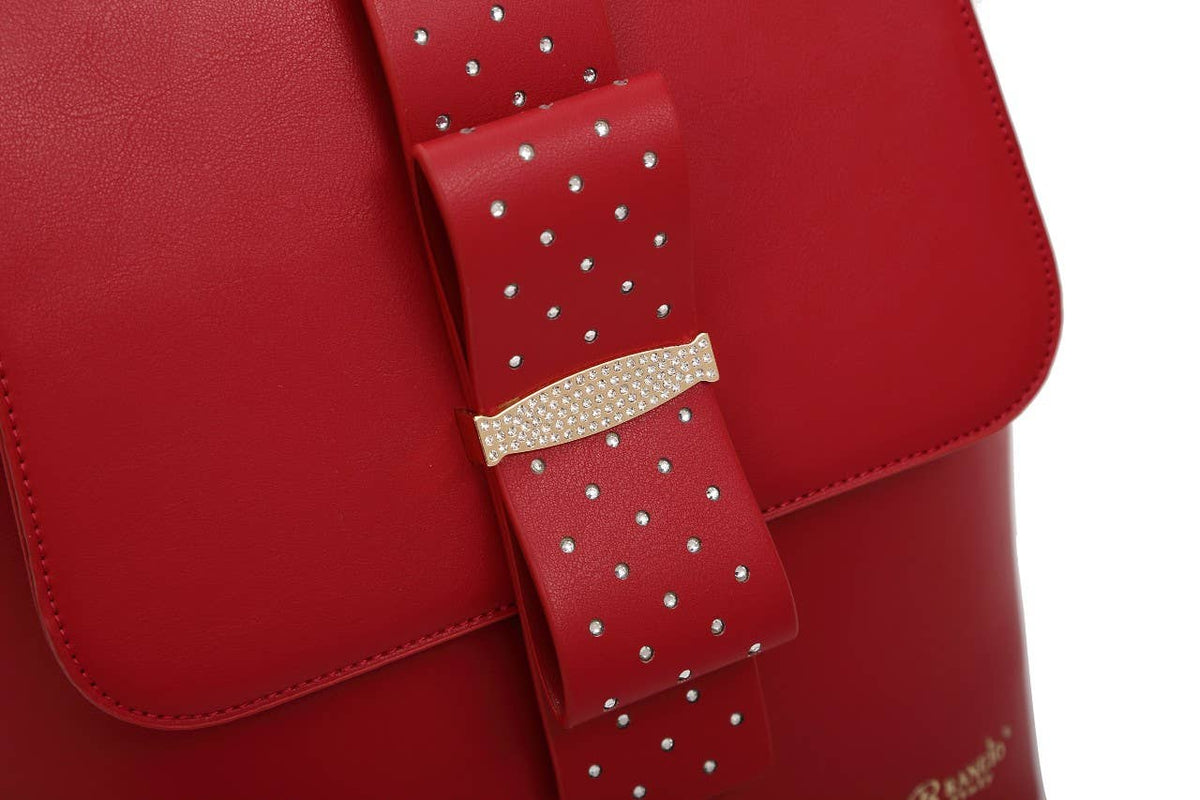 Brangio Italy Glamorous Scarlet Bow Ribbon Romance Backpack