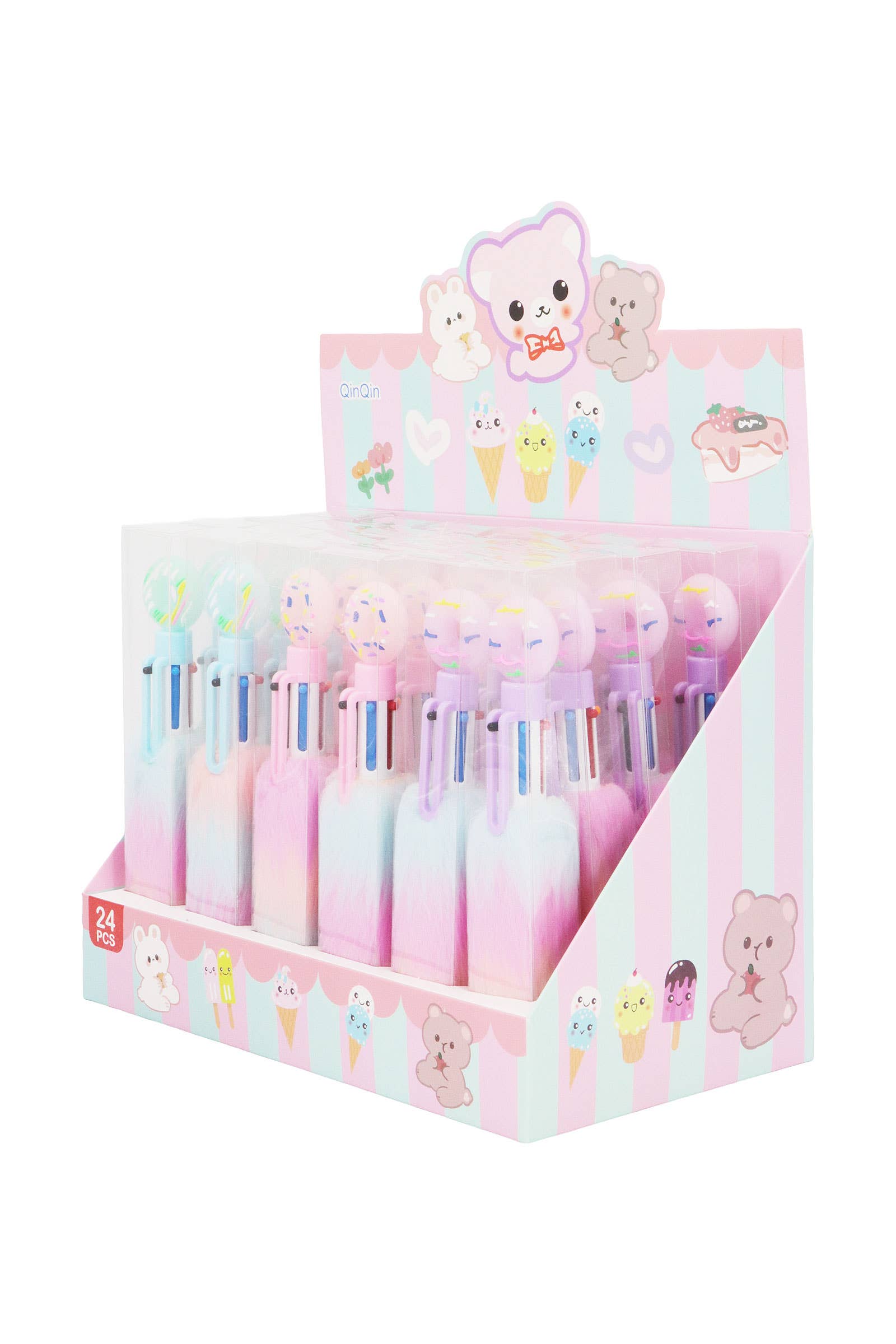 Donut Pastel 6-in-1 Multicolor Faux Fur Pen -