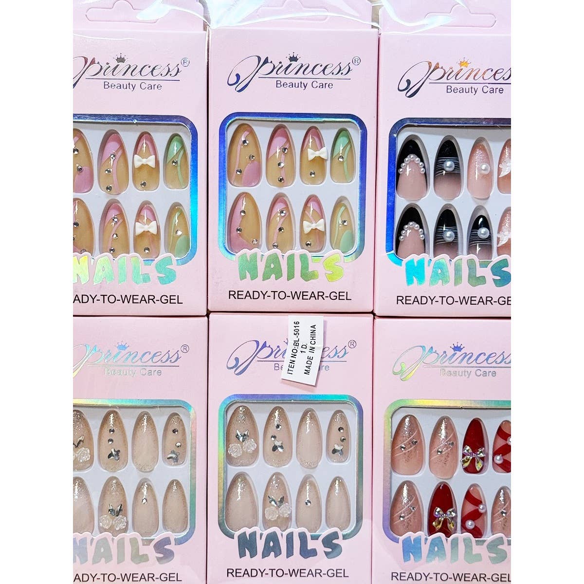 Fancy Design Decorated Press on Pointed Tip Nails