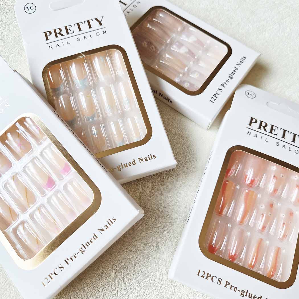 Soft Design Decorated Press on  Nails