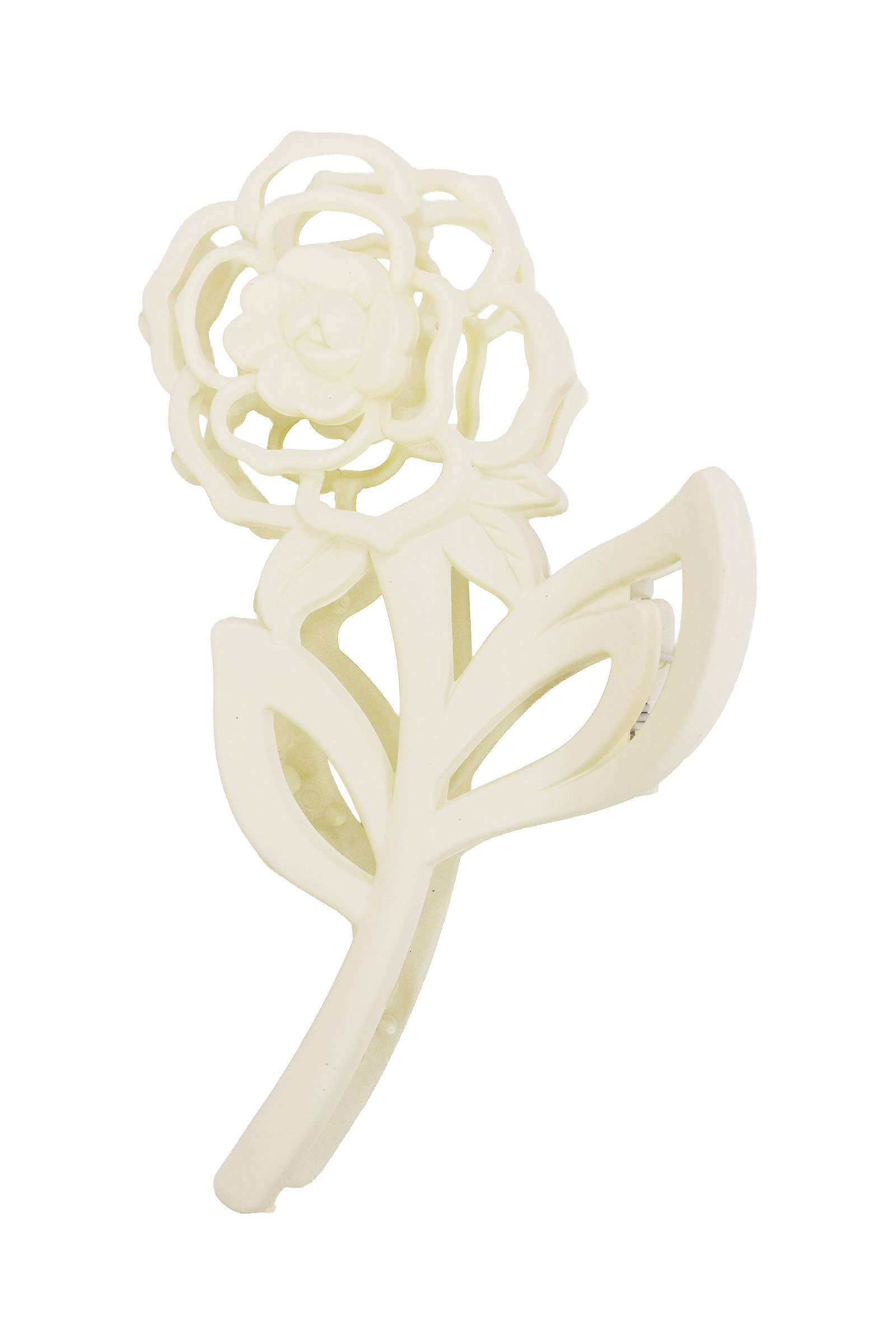 Matte Rose Flower Hollow Out Hair Claw