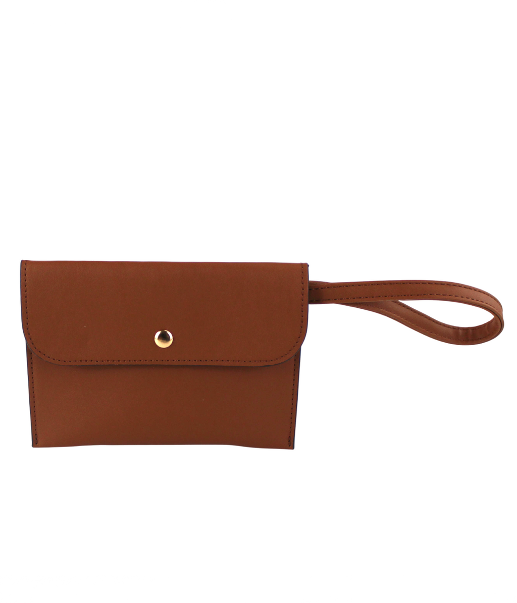 Geometric Satchel Set - 2-Piece Leather Handbag & Pouch