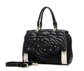 Brangio Italy Elegant Rose Embellished Satchel Bag + Wallet
