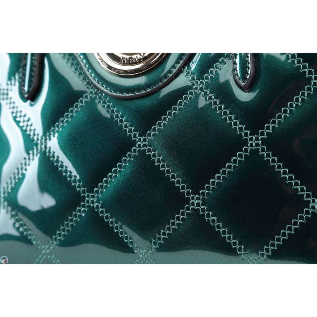 Brangio Italy Luxury Patent Quilted Designer Satchel Bag