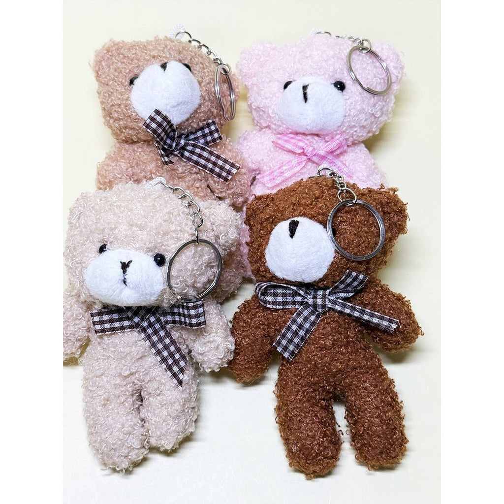 Cute Plush Bear Charm Keychain