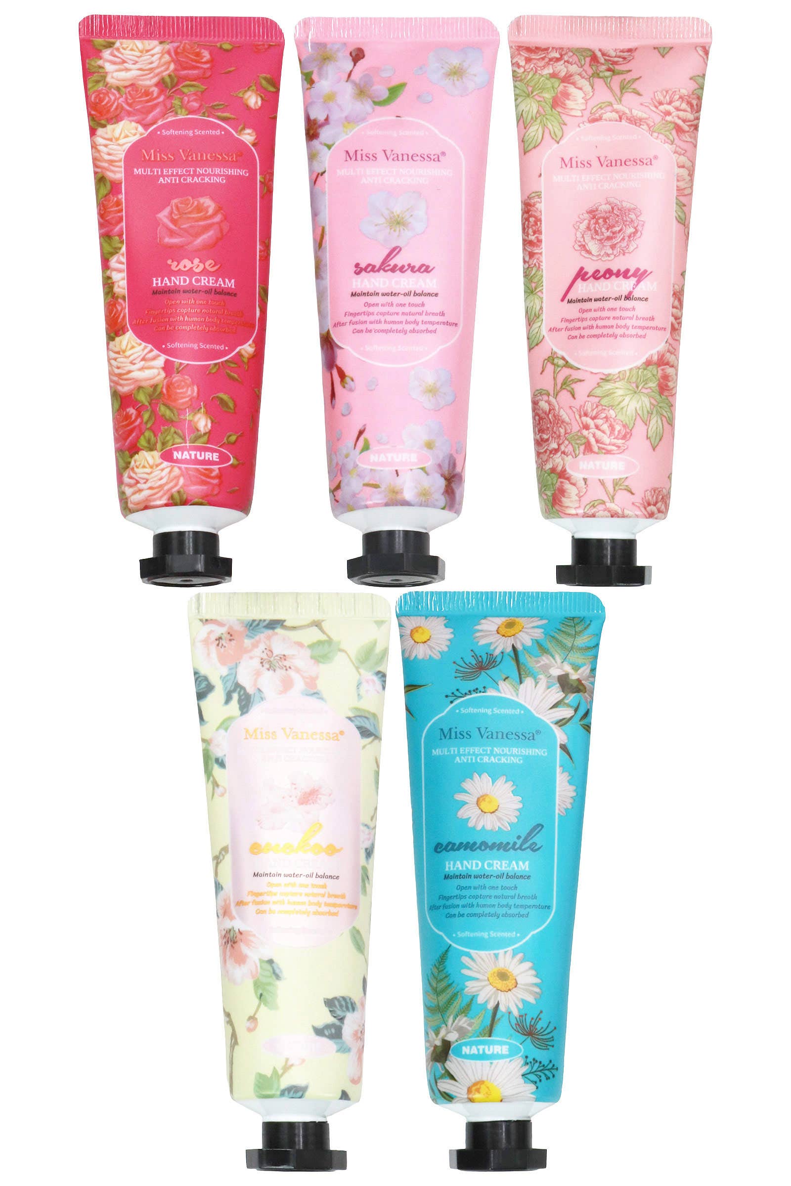 Floral Squeeze-out Hand Cream - Set Of 5