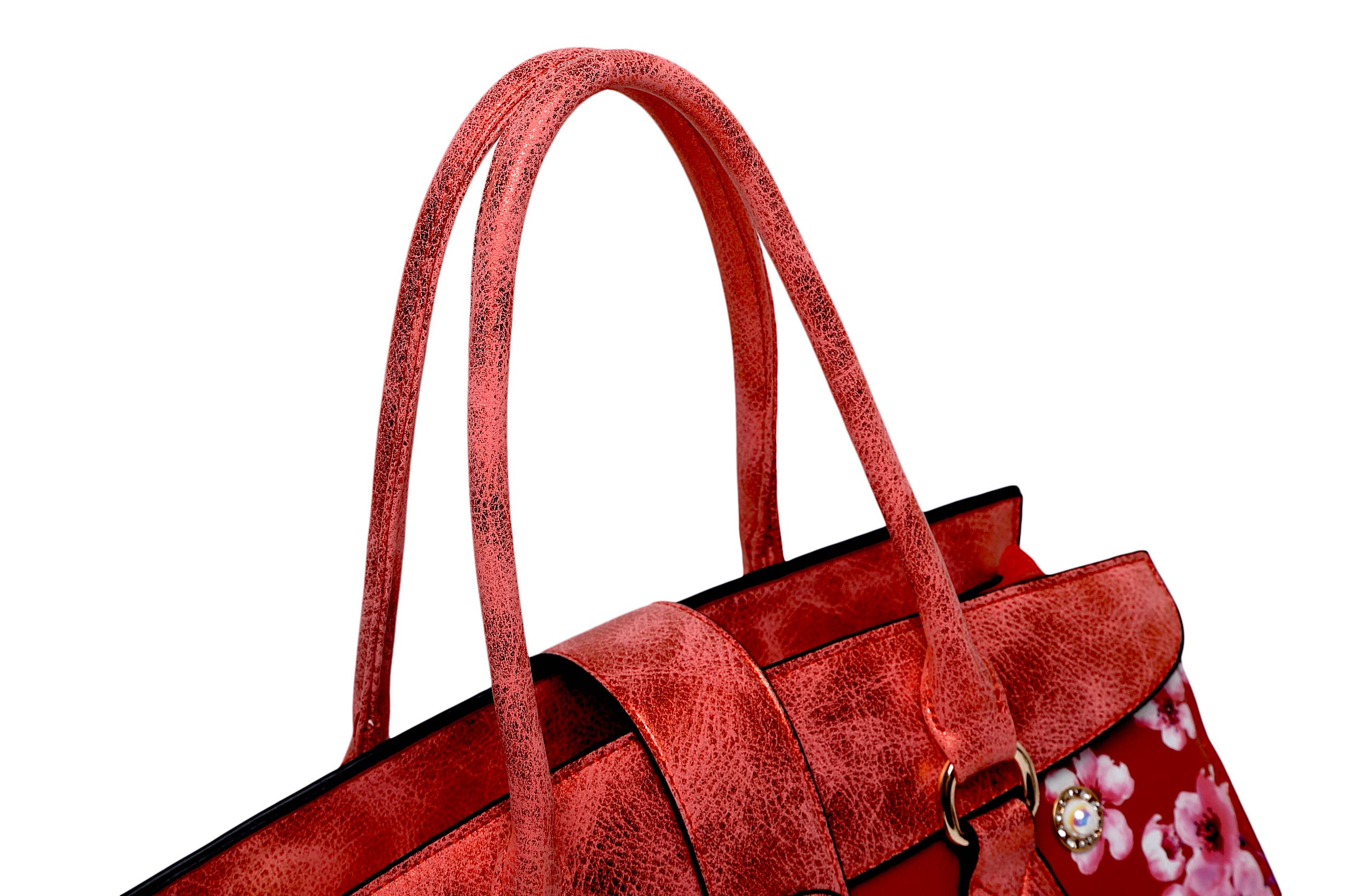 Brangio Italy Floral & Bird Embellished Handbag
