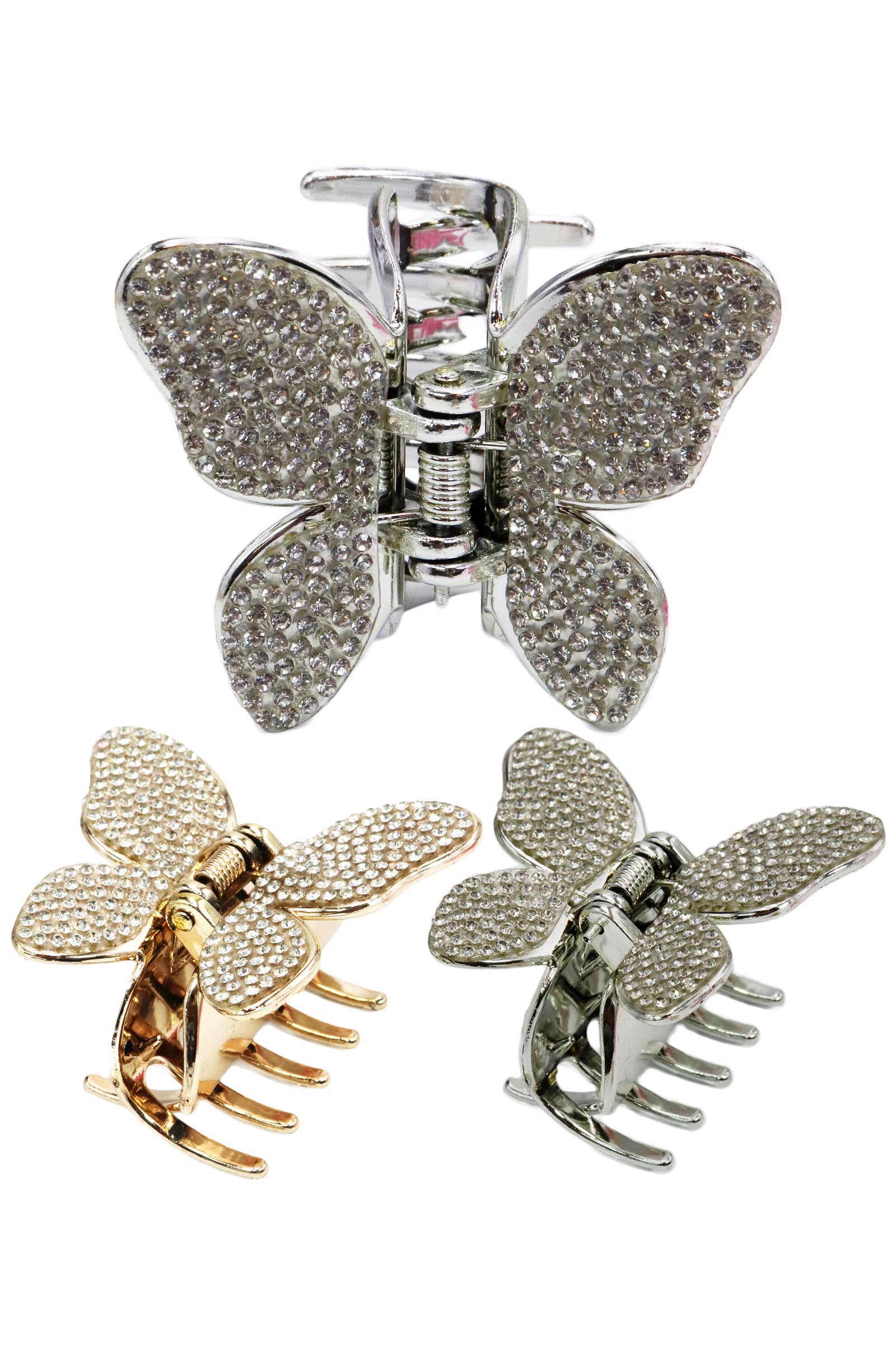 Butterfly Rhinestone Metallic Gloss Hair Claw