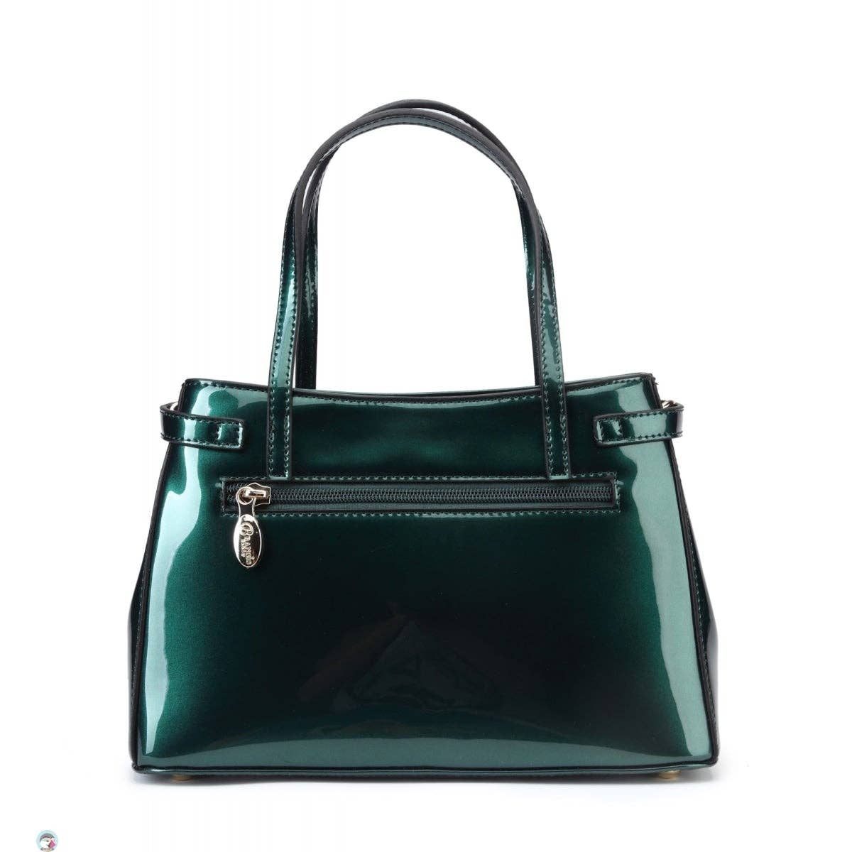 Brangio Italy Luxury Patent Quilted Designer Satchel Bag
