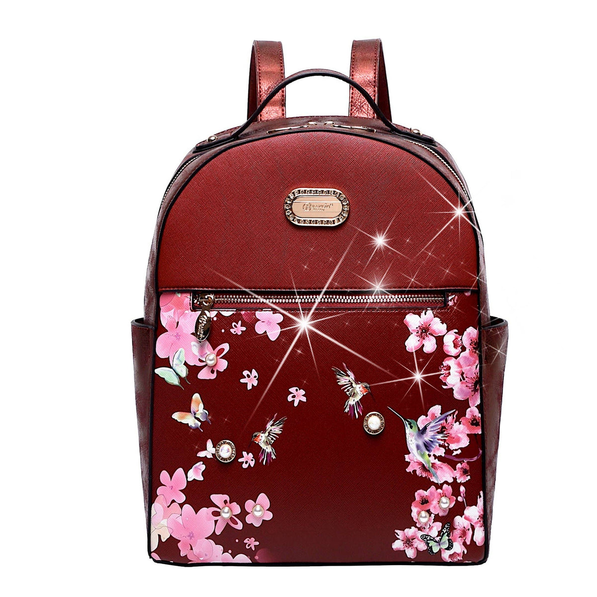 Brangio Italy Vintage Floral & Hummingbird Backpack