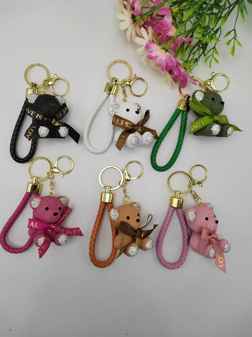Rhinestone Bow Tie Bear Keychain & Bag Charm                                           In your notes please request a color.