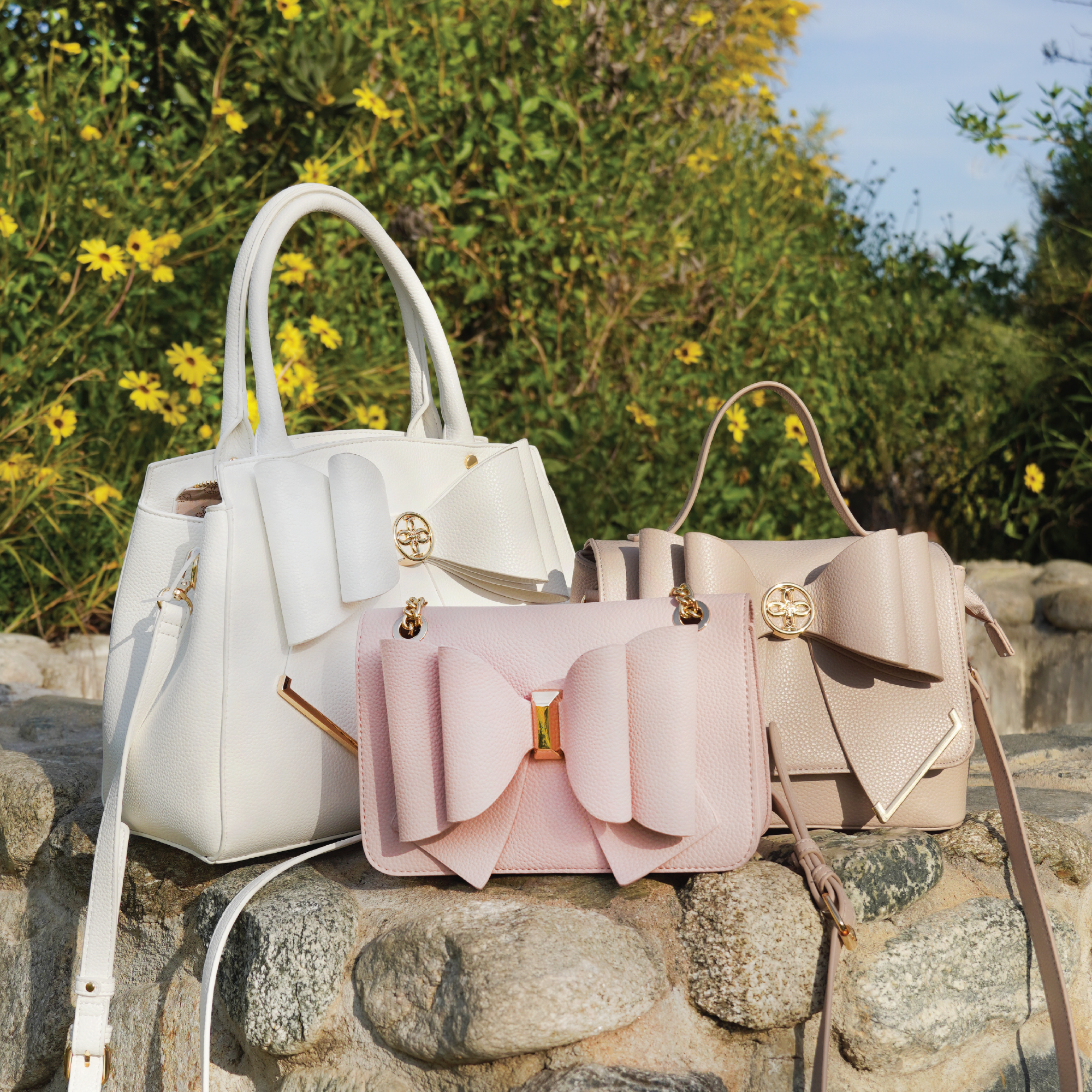 Poppy Bowtie Structured Top Handle Spring Shoulder Bag