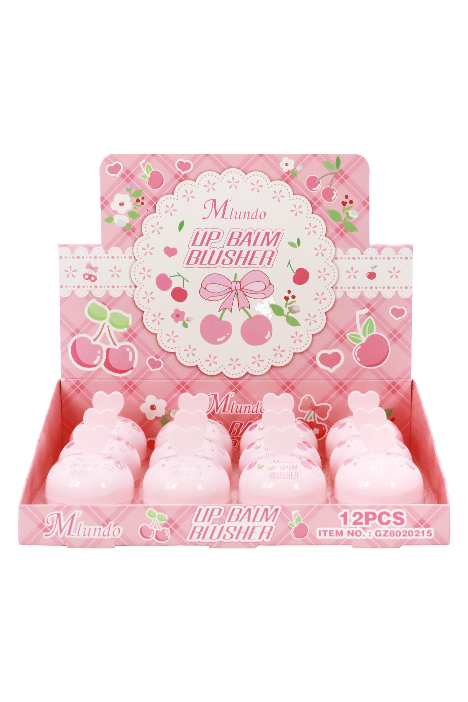 Cherry Heart Round Lip Balm Blusher