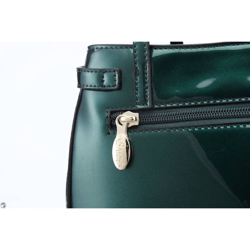 Brangio Italy Luxury Patent Quilted Designer Satchel Bag