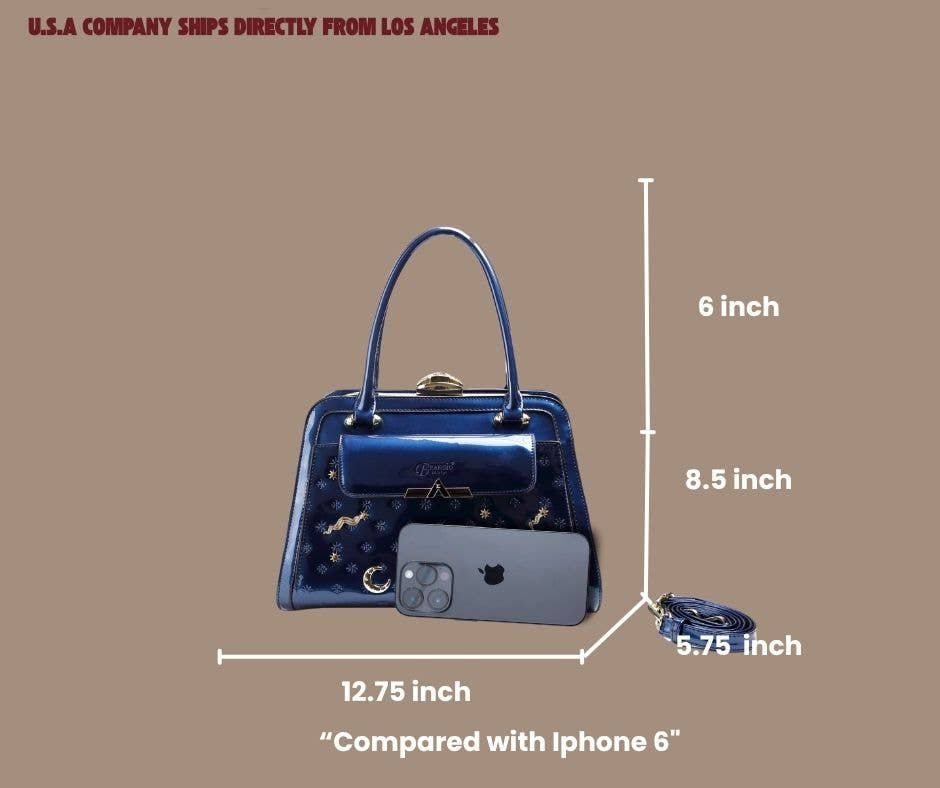 Brangio Italy Luxury Celestial Metallic Satchel Bag