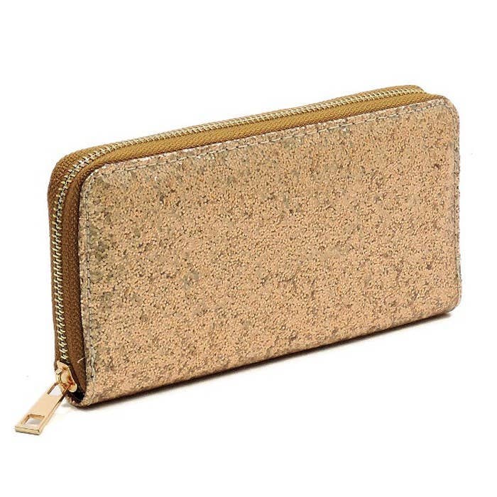 Glitter Encased Glossy Patent Wallet