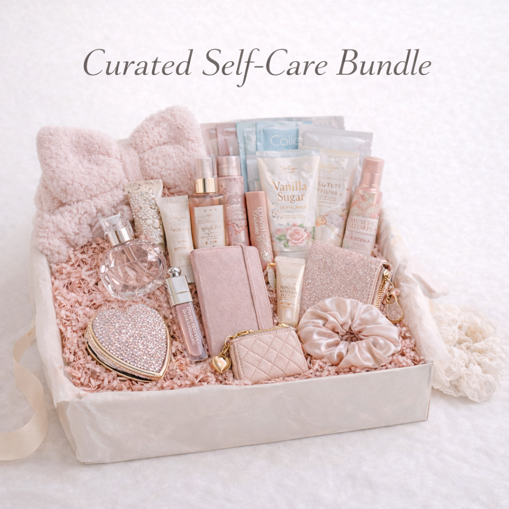 Self Care Bundle                                 Perfect as a Bridle gift , treat yourself or a friend .                                            28 Self care, trinket & premium Curated Picks